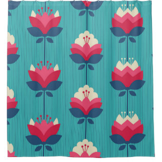 Retro floral seamless pattern. shower curtain