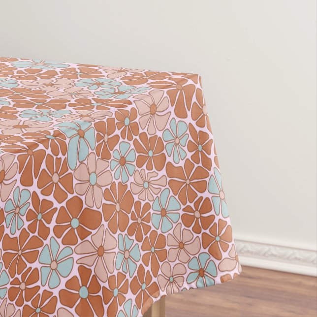 Retro Floral Seamless Pattern Tablecloth (In Situ)