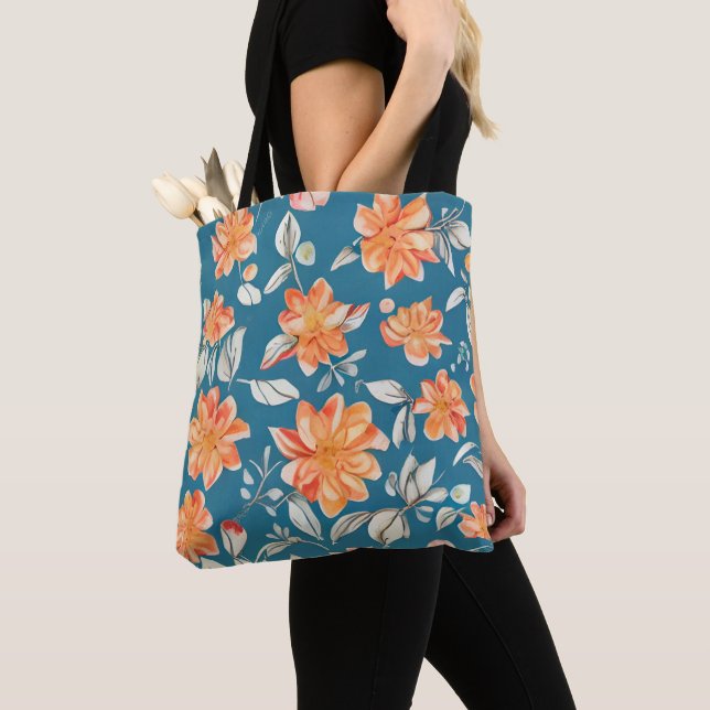 Retro Floral Seamless Pattern  Tote Bag (Close Up)