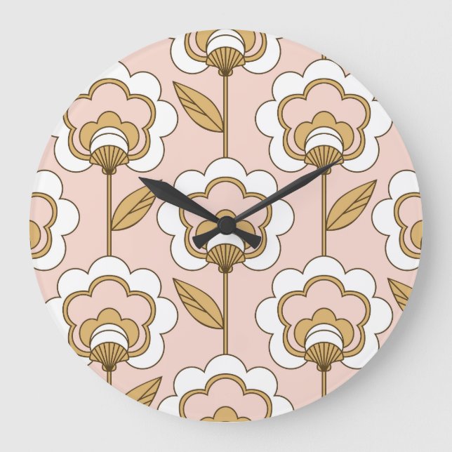 Retro floral: seamless vintage pattern. large clock (Front)