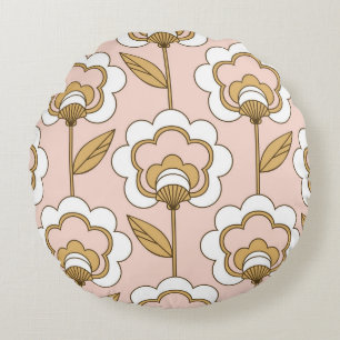 Retro floral: seamless vintage pattern. round cushion