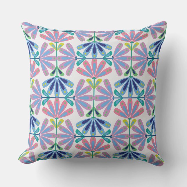 Retro Floral Series 01 Medium Cushion (Front)