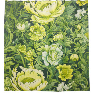 Retro Floral Shower Curtain