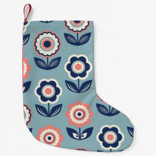 Retro Floral: Timeless Pattern Charm Small Christmas Stocking