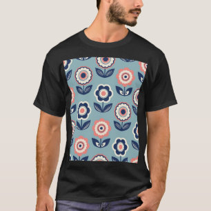 Retro Floral: Timeless Pattern Charm T-Shirt