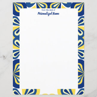 Retro Floral Unlined Paper Sheet