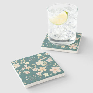 Retro Floral Vibe Stone Coaster