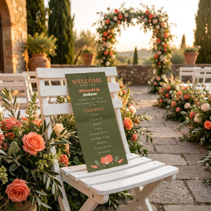Retro Floral Vintage Garden Wedding Programme