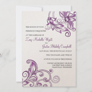 Retro Floral Wedding Invitations