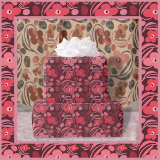 Retro floral wrapping paper