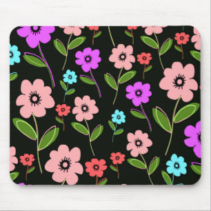 Retro Florals Mouse Pad