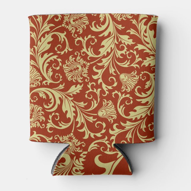 Retro florals: vintage pattern background. can cooler (Front)