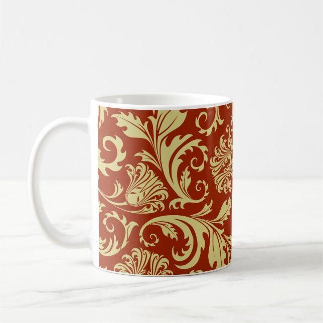 Retro florals: vintage pattern background. coffee mug (Left)