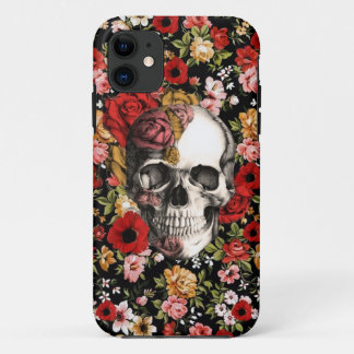 Retro florals with skull pattern Case-Mate iPhone case