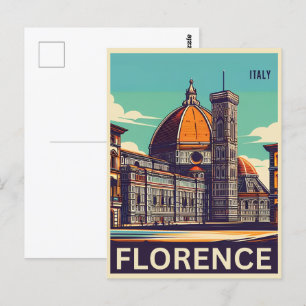 Retro Florence, firenze italy travel gifts Postcard