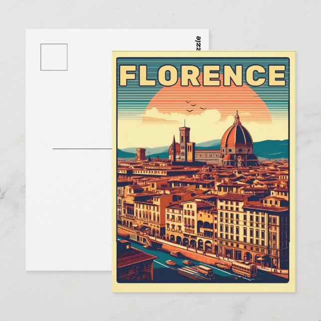 Retro Florence, firenze italy travel gifts Postcard (Front/Back)