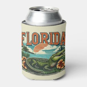 Retro Florida Alligator Can Cooler