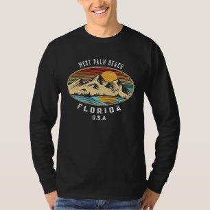 Retro Florida Mountain Sunset River Souvenir West T-Shirt