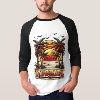 Retro Florida Sunset with Palm Trees T-Shirt