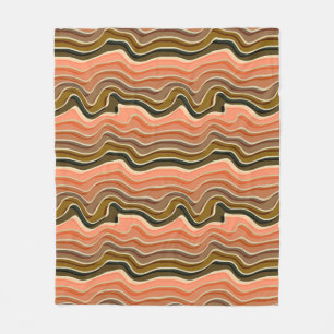 Retro Flow Cosy with Wavy Stripes Fleece Blanket