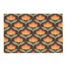 Retro Flower Brown And Oranges On Brown