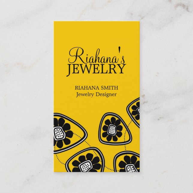 Retro Flower Business Cards (Front)