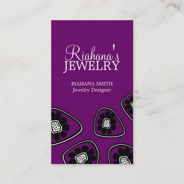 Retro Flower Business Cards (Front)