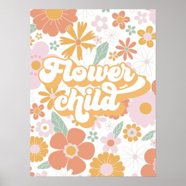 Retro Flower Child floral Poster (Front)