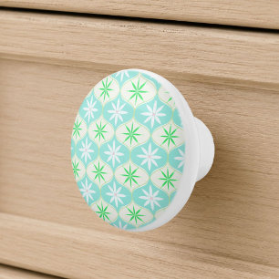 Retro Flower & Daisy Hourglass Pattern Ceramic Knob