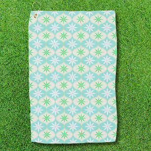 Retro Flower & Daisy Hourglass Pattern  Golf Towel