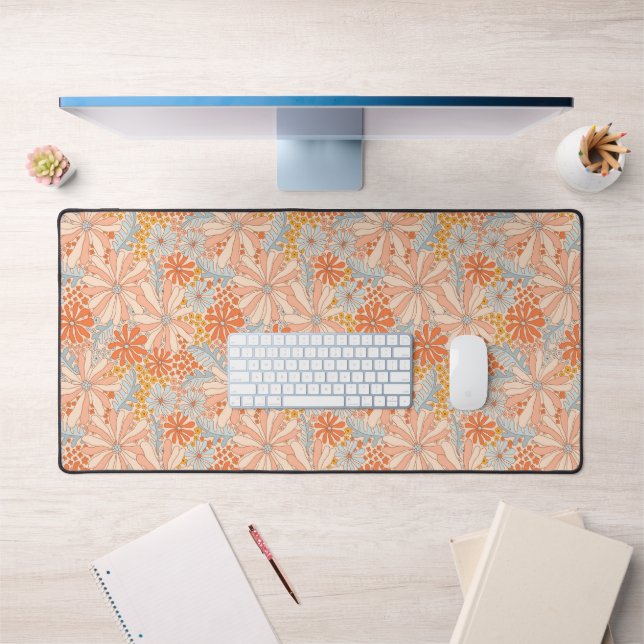 Retro Flower Garden Pattern Desk Mat (Office 1)