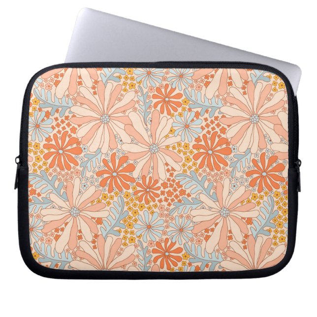 Retro Flower Garden Pattern Laptop Sleeve (Front)