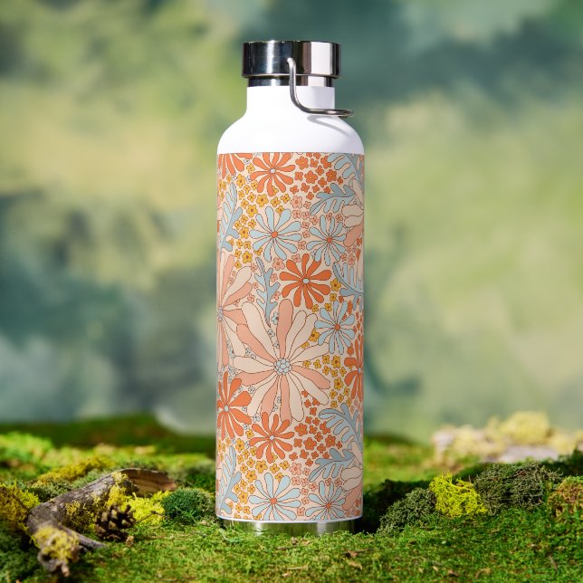 Retro Flower Garden Pattern Water Bottle (Outdoor)