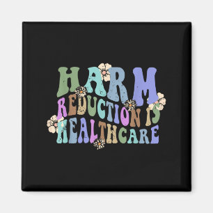 Retro Flower Harm Reduction Healthcare Overdose Magnet