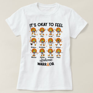 Retro Flower It's Okay To Feel Leukaemia Warrior T-Shirt