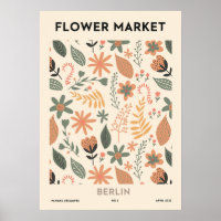 Retro Flower Market Berlin Colourful Floral