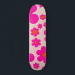 Retro Flower Market Florence Abstract Pink Floral Skateboard<br><div class="desc">Flower Market Stockholm: abstract floral art – retro flowers print – beige,  pink and orange.</div>