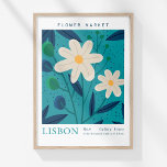 Retro Flower Market Lisbon Abstract Flowers Poster<br><div class="desc">Add a splash of Mediterranean charm to your decor with the "Retro Flower Market Lisbon Abstract Flowers Poster." This elegant piece features a refined design with "Flower Market" and "Lisbon" rendered in vintage-inspired typography. The artwork showcases a captivating arrangement of white flowers with deep blue leaves, set against a soothing...</div>