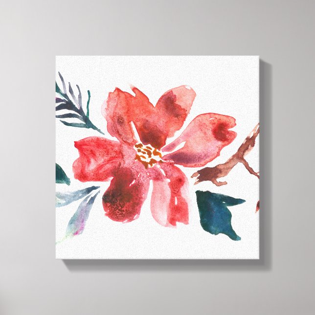 Retro Flower Painting Canvas Print (Front)