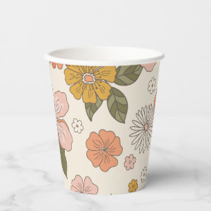 Retro Flower Paper Cup
