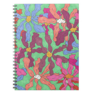 Retro Flower Pattern Boho Design Notebook