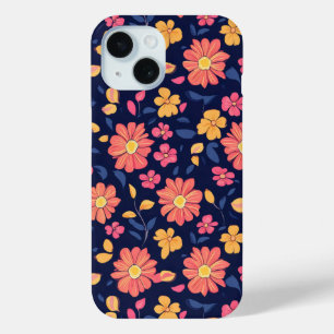 Retro Flower Pattern iPhone 15 Case