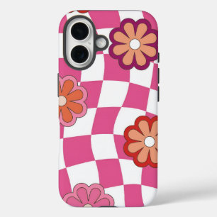 Retro Flower Pattern iPhone 16 Case
