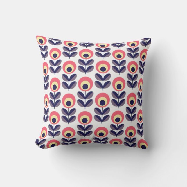 Retro Flower Pattern Cushion (Front)