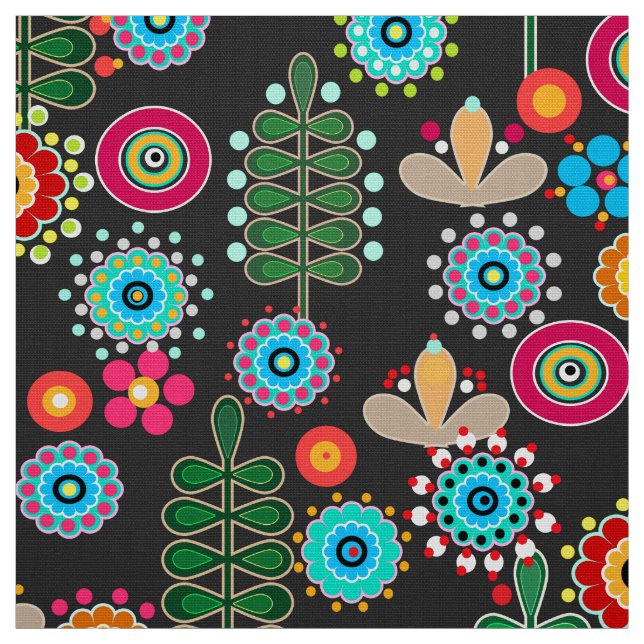 Retro, flower pattern fabric (Swatch)