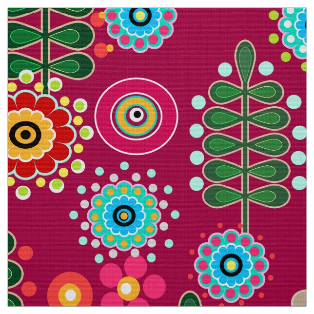 Retro, flower pattern fabric (Swatch)
