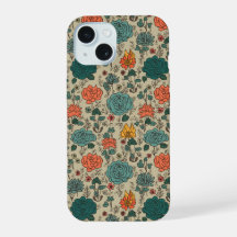 Retro Flower Pattern iPhone 15 Case