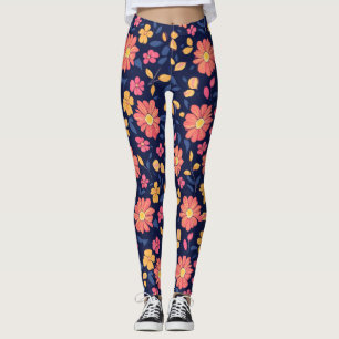 Retro Flower Pattern Leggings