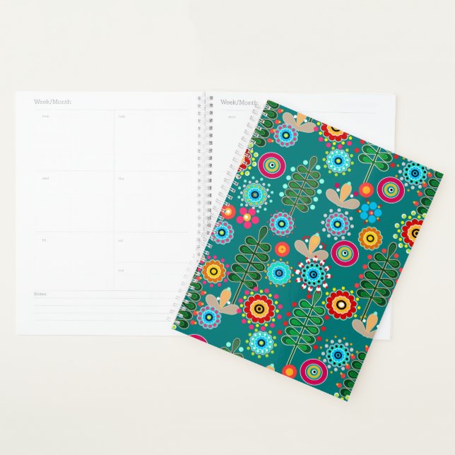 Retro, flower pattern planner (Display)