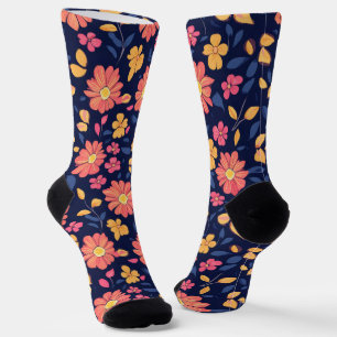 Retro Flower Pattern Socks